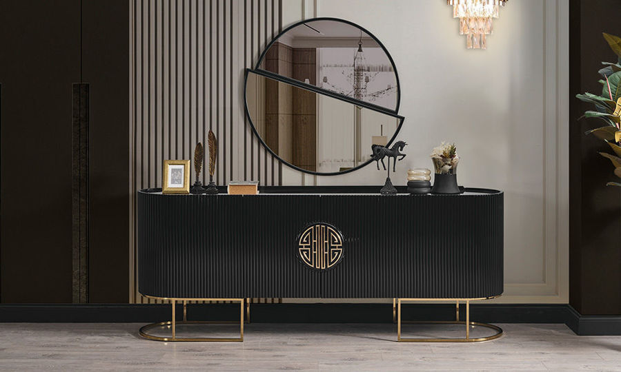 Gucci Siyah Gold Yemek Odası Takımı resmi