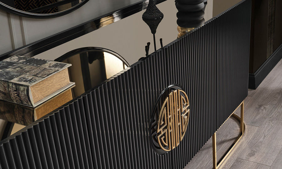 Gucci Siyah Gold Yemek Odası Takımı resmi