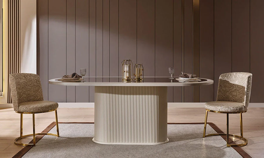 Gucci Ekru Yemek Odası Takımı