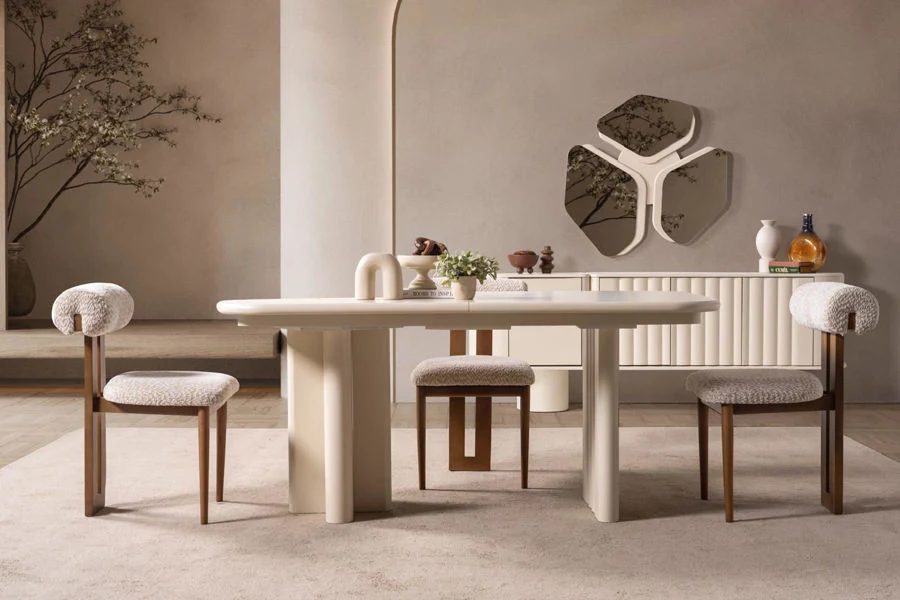 Lotus Ekru Yemek Odası Takımı